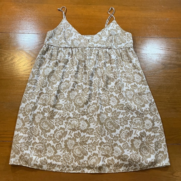 Wilfred Lover Satin Mini Dress Ice Lvndr / Gold Camel Size S | Floral Babydoll S - Picture 4 of 12